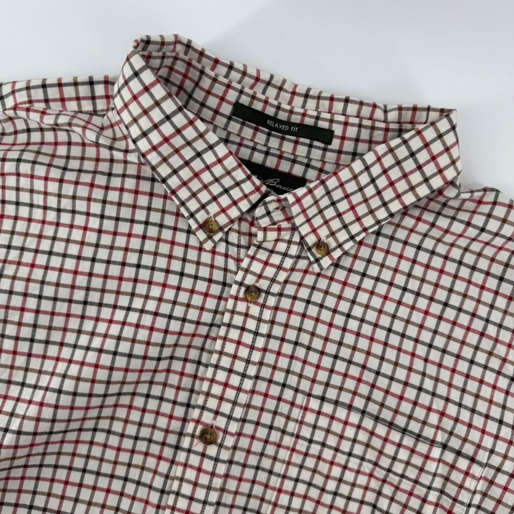 Eddie Bauer Relaxed Fit Plaid Button Down Long Sleeve Shirt‎ Mens XL
